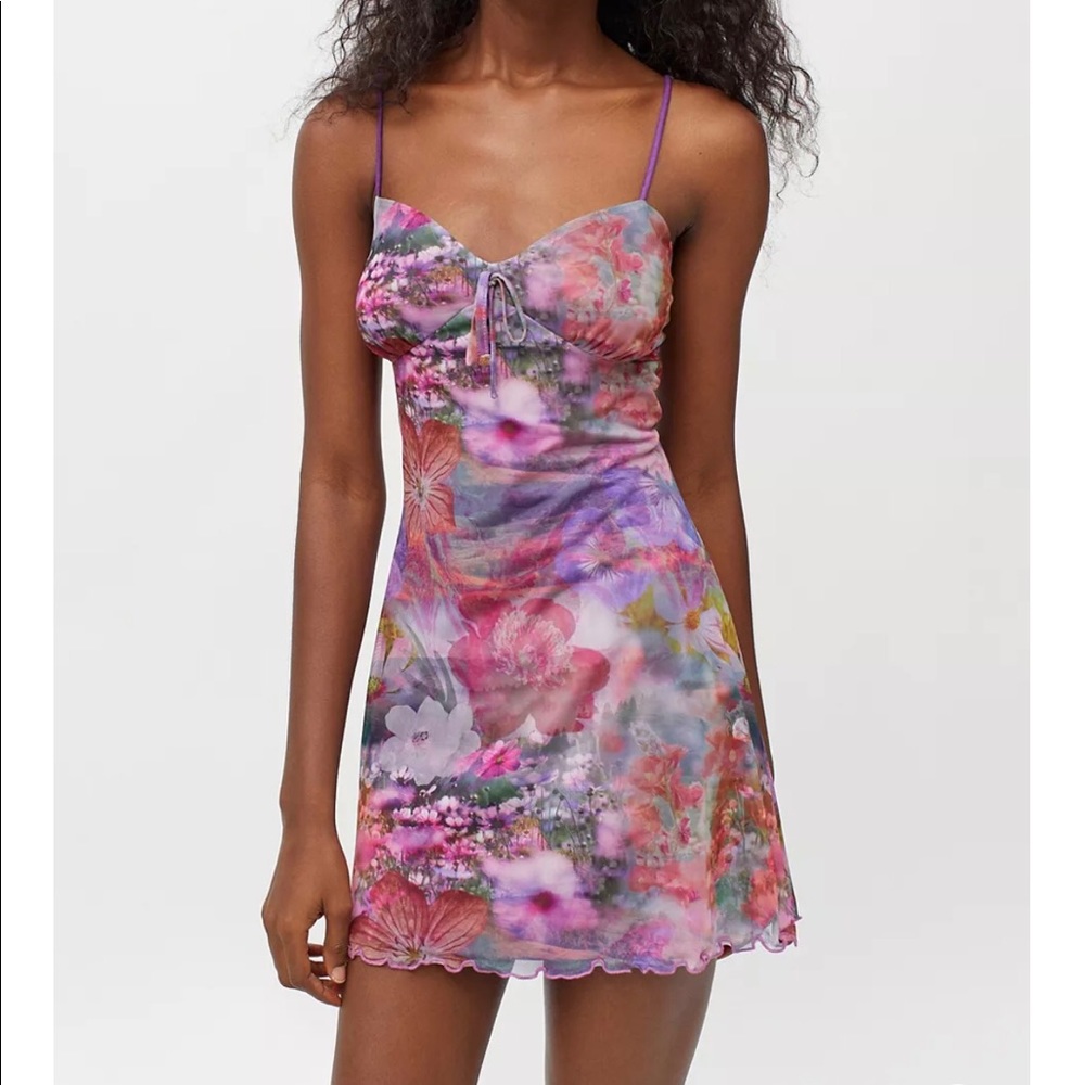 Urban Outfitters Elodie printed mesh mini dress
